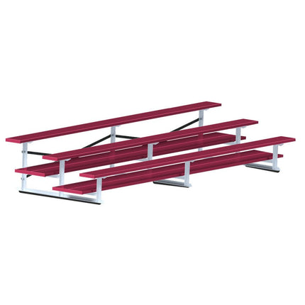 Jaypro Sports Bleacher - 15 ft. (3 Row - Double Foot Plank) - All Aluminum (Powder Coated) BLDP-3ALPC - Play and Sync