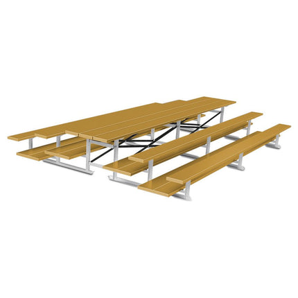 Jaypro Sports Bleacher - 15 ft. (3 Row - Double Foot Plank) - Back - To - Back (Powder Coated) BTDP-3PC - Play and Sync