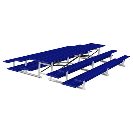 Jaypro Sports Bleacher - 15 ft. (3 Row - Double Foot Plank) - Back - To - Back (Powder Coated) BTDP-3PC - Play and Sync