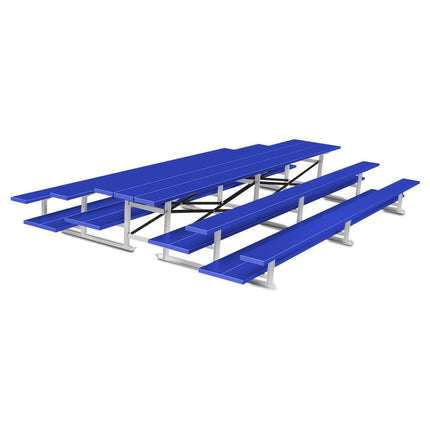 Jaypro Sports Bleacher - 15 ft. (3 Row - Double Foot Plank) - Back - To - Back (Powder Coated) BTDP-3PC - Play and Sync