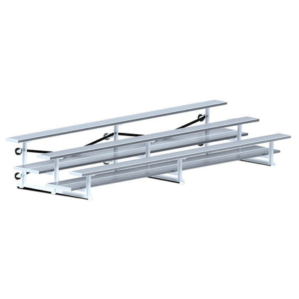 Jaypro Sports Bleacher - 15 ft. (3 Row - Double Foot Plank) - Tip & Roll | BLDP - 3TRG BLDP-3TRG - Play and Sync