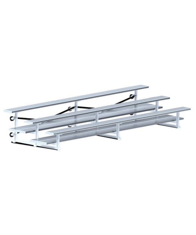 Jaypro Sports Bleacher - 15 ft. (3 Row - Double Foot Plank) - Tip & Roll | BLDP - 3TRG BLDP-3TRG - Play and Sync