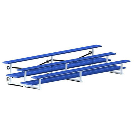 Jaypro Sports Bleacher - 15 ft. (3 Row - Double Foot Plank) - Tip & Roll (Powder Coated) BLDP-3TRGPC - Play and Sync
