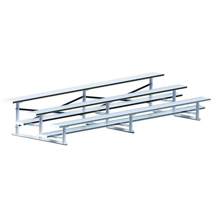 Jaypro Sports Bleacher - 15 ft. (3 Row - Single Foot Plank) - All Aluminum (Powder Coated) BLCH-3ALPC - Play and Sync