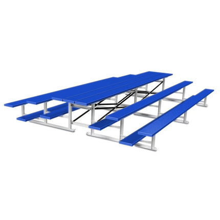 Jaypro Sports Bleacher - 15 ft. (3 Row - Single Foot Plank) - Back - To - Back (Powder Coated) BTBB-3PC - Play and Sync