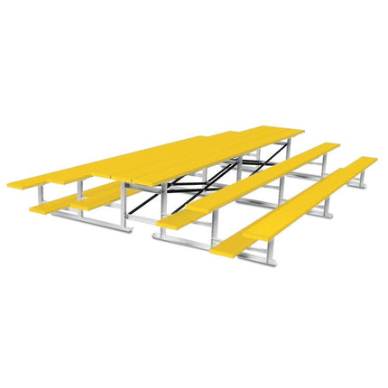 Jaypro Sports Bleacher - 15 ft. (3 Row - Single Foot Plank) - Back - To - Back (Powder Coated) BTBB-3PC - Play and Sync