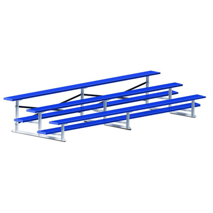 Jaypro Sports Bleacher - 15 ft. (3 Row - Single Foot Plank) - Standard, Outdoor (Powder Coated) BLCH-3PC - Play and Sync