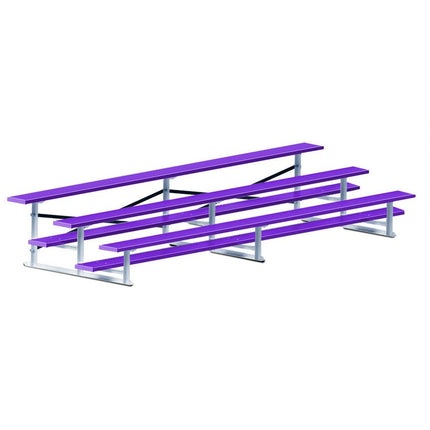 Jaypro Sports Bleacher - 15 ft. (3 Row - Single Foot Plank) - Standard, Outdoor (Powder Coated) BLCH-3PC - Play and Sync