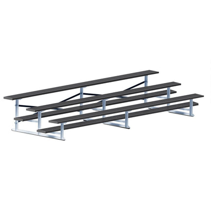 Jaypro Sports Bleacher - 15 ft. (3 Row - Single Foot Plank) - Standard, Outdoor (Powder Coated) BLCH-3PC - Play and Sync