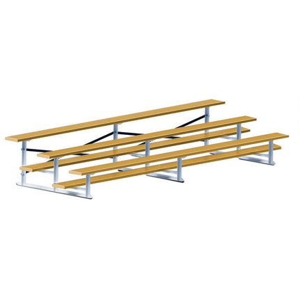 Jaypro Sports Bleacher - 15 ft. (3 Row - Single Foot Plank) - Standard, Outdoor (Powder Coated) BLCH-3PC - Play and Sync