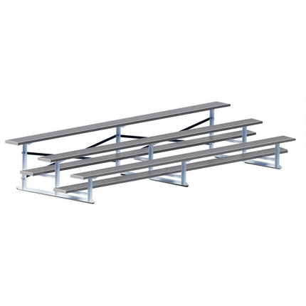 Jaypro Sports Bleacher - 15 ft. (3 Row - Single Foot Plank) - Standard, Outdoor (Powder Coated) BLCH-3PC - Play and Sync