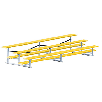 Jaypro Sports Bleacher - 15 ft. (3 Row - Single Foot Plank) - Standard, Outdoor (Powder Coated) BLCH-3PC - Play and Sync
