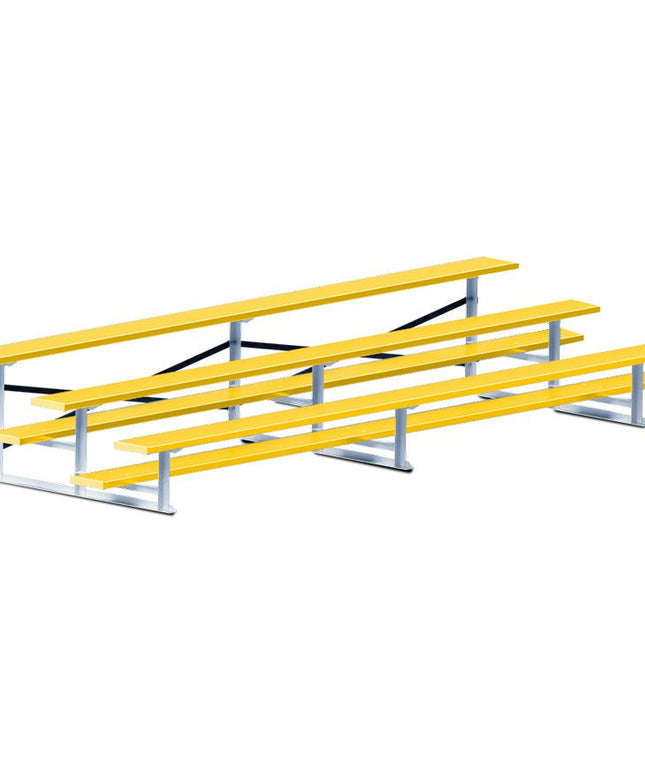 Jaypro Sports Bleacher - 15 ft. (3 Row - Single Foot Plank) - Standard, Outdoor (Powder Coated) BLCH-3PC - Play and Sync