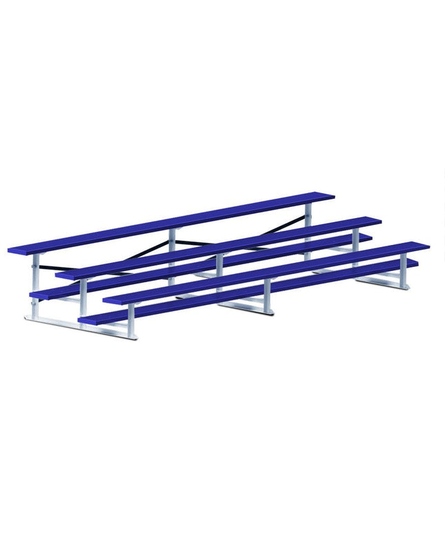 Jaypro Sports Bleacher - 15 ft. (3 Row - Single Foot Plank) - Standard, Outdoor (Powder Coated) BLCH-3PC - Play and Sync