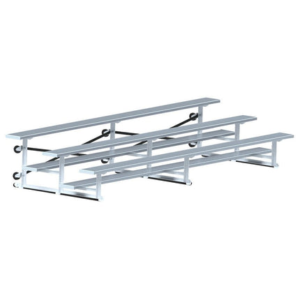 Jaypro Sports Bleacher - 15 ft. (3 Row - Single Foot Plank) - Tip & Roll | BLCH - 3TRG BLCH-3TRG - Play and Sync