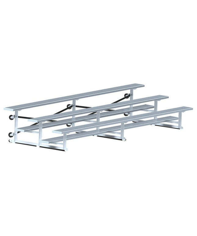 Jaypro Sports Bleacher - 15 ft. (3 Row - Single Foot Plank) - Tip & Roll | BLCH - 3TRG BLCH-3TRG - Play and Sync