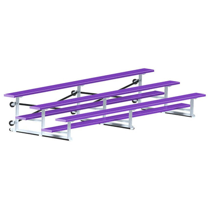 Jaypro Sports Bleacher - 15 ft. (3 Row - Single Foot Plank) - Tip & Roll (Powder Coated) BLCH-3TRGPC - Play and Sync