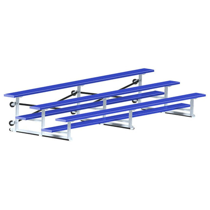 Jaypro Sports Bleacher - 15 ft. (3 Row - Single Foot Plank) - Tip & Roll (Powder Coated) BLCH-3TRGPC - Play and Sync
