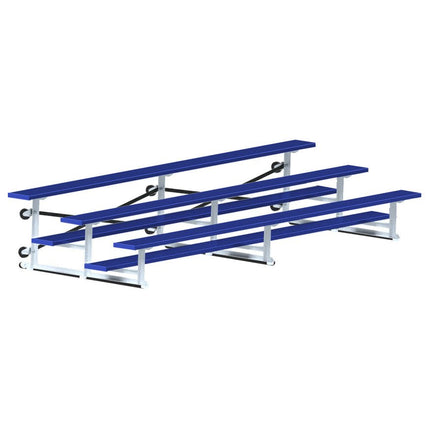 Jaypro Sports Bleacher - 15 ft. (3 Row - Single Foot Plank) - Tip & Roll (Powder Coated) BLCH-3TRGPC - Play and Sync