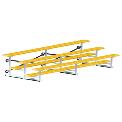 Jaypro Sports Bleacher - 15 ft. (3 Row - Single Foot Plank) - Tip & Roll (Powder Coated) BLCH-3TRGPC - Play and Sync