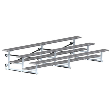 Jaypro Sports Bleacher - 15 ft. (3 Row - Single Foot Plank) - Tip & Roll (Powder Coated) BLCH-3TRGPC - Play and Sync