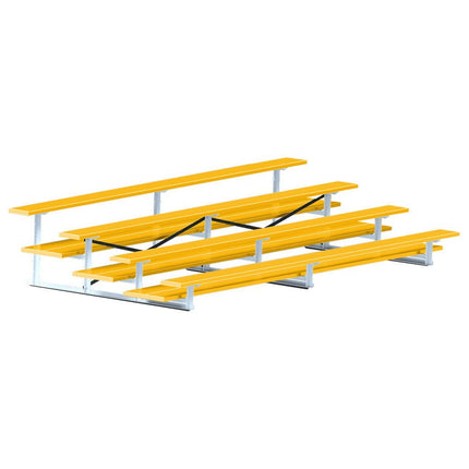 Jaypro Sports Bleacher - 15 ft. (4 Row - Double Foot Plank) - All Aluminum (Powder Coated) BLDP-4ALPC - Play and Sync