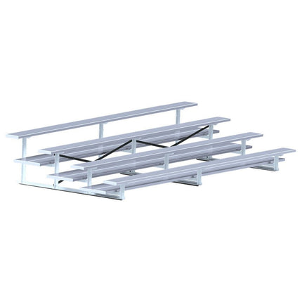 Jaypro Sports Bleacher - 15 ft. (4 Row - Double Foot Plank) - All Aluminum (Powder Coated) BLDP-4ALPC - Play and Sync