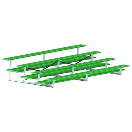 Jaypro Sports Bleacher - 15 ft. (4 Row - Double Foot Plank) - All Aluminum (Powder Coated) BLDP-4ALPC - Play and Sync