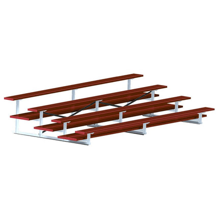 Jaypro Sports Bleacher - 15 ft. (4 Row - Double Foot Plank) - All Aluminum (Powder Coated) BLDP-4ALPC - Play and Sync