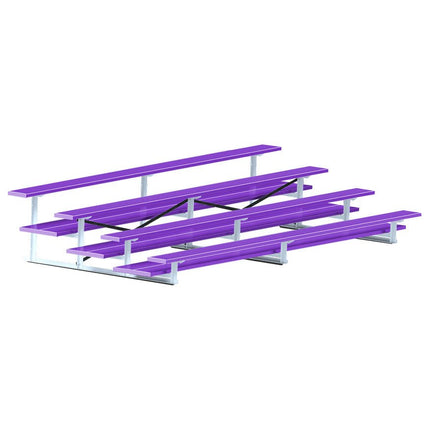 Jaypro Sports Bleacher - 15 ft. (4 Row - Double Foot Plank) - All Aluminum (Powder Coated) BLDP-4ALPC - Play and Sync