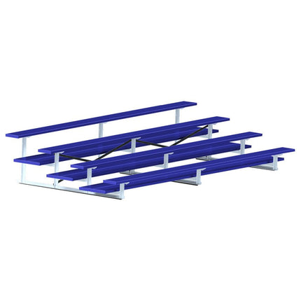 Jaypro Sports Bleacher - 15 ft. (4 Row - Double Foot Plank) - All Aluminum (Powder Coated) BLDP-4ALPC - Play and Sync