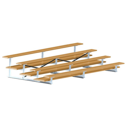 Jaypro Sports Bleacher - 15 ft. (4 Row - Double Foot Plank) - All Aluminum (Powder Coated) BLDP-4ALPC - Play and Sync