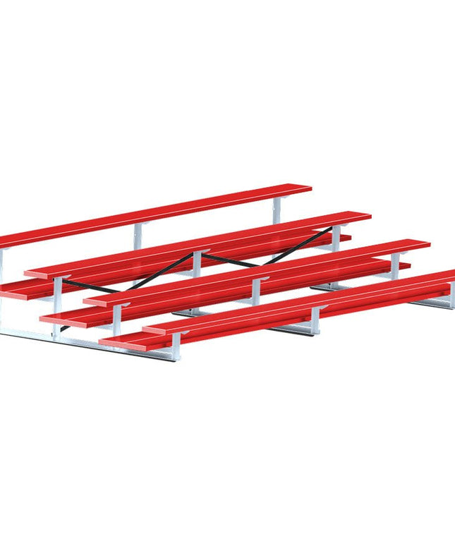 Jaypro Sports Bleacher - 15 ft. (4 Row - Double Foot Plank) - All Aluminum (Powder Coated) BLDP-4ALPC - Play and Sync