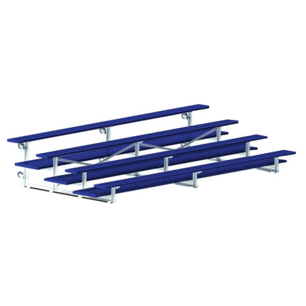 Jaypro Sports Bleacher - 15 ft. (4 Row - Double Foot Plank) - Tip & Roll (Powder Coated) BLDP-4TRGPC - Play and Sync
