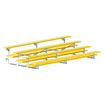 Jaypro Sports Bleacher - 15 ft. (4 Row - Double Foot Plank) - Tip & Roll (Powder Coated) BLDP-4TRGPC - Play and Sync