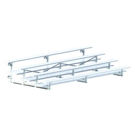 Jaypro Sports Bleacher - 15 ft. (4 Row - Double Foot Plank) - Tip & Roll (Powder Coated) BLDP-4TRGPC - Play and Sync