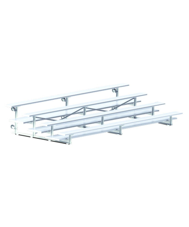 Jaypro Sports Bleacher - 15 ft. (4 Row - Double Foot Plank) - Tip & Roll (Powder Coated) BLDP-4TRGPC - Play and Sync
