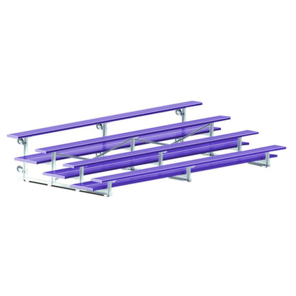 Jaypro Sports Bleacher - 15 ft. (4 Row - Double Foot Plank) - Tip & Roll (Powder Coated) BLDP-4TRGPC - Play and Sync
