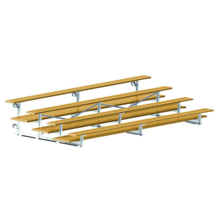 Jaypro Sports Bleacher - 15 ft. (4 Row - Double Foot Plank) - Tip & Roll (Powder Coated) BLDP-4TRGPC - Play and Sync
