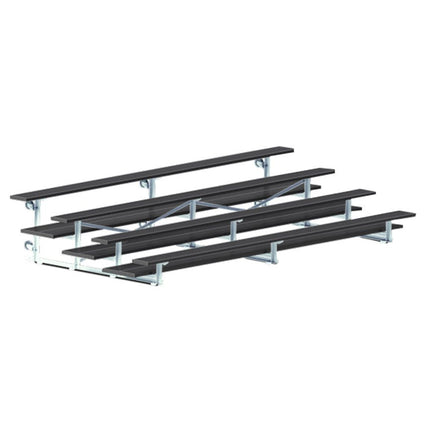 Jaypro Sports Bleacher - 15 ft. (4 Row - Double Foot Plank) - Tip & Roll (Powder Coated) BLDP-4TRGPC - Play and Sync