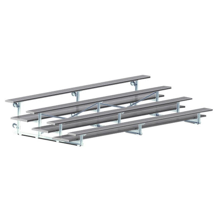 Jaypro Sports Bleacher - 15 ft. (4 Row - Double Foot Plank) - Tip & Roll (Powder Coated) BLDP-4TRGPC - Play and Sync