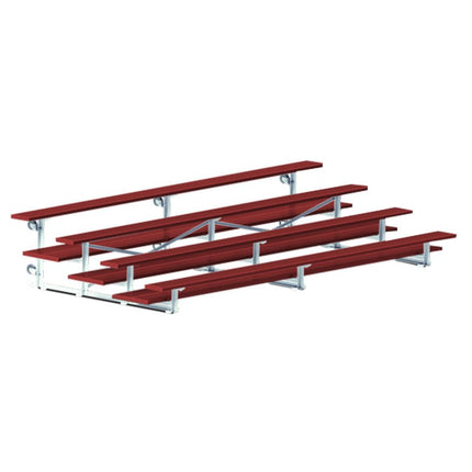 Jaypro Sports Bleacher - 15 ft. (4 Row - Double Foot Plank) - Tip & Roll (Powder Coated) BLDP-4TRGPC - Play and Sync