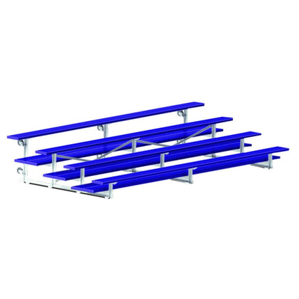 Jaypro Sports Bleacher - 15 ft. (4 Row - Double Foot Plank) - Tip & Roll (Powder Coated) BLDP-4TRGPC - Play and Sync