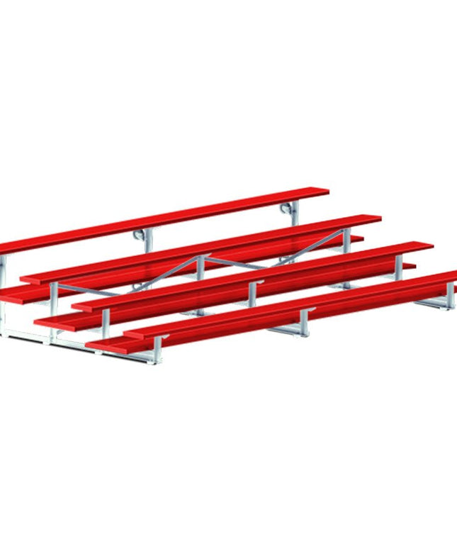 Jaypro Sports Bleacher - 15 ft. (4 Row - Double Foot Plank) - Tip & Roll (Powder Coated) BLDP-4TRGPC - Play and Sync