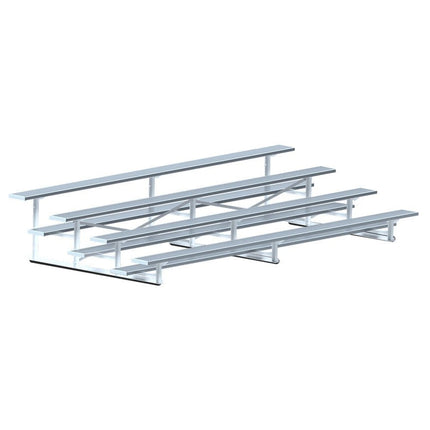 Jaypro Sports Bleacher - 15 ft. (4 Row - Single Foot Plank) - All Aluminum | BLCH - 4AL BLCH-4AL - Play and Sync
