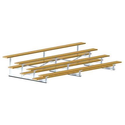 Jaypro Sports Bleacher - 15 ft. (4 Row - Single Foot Plank) - All Aluminum (Powder Coated) BLCH-4ALPC - Play and Sync