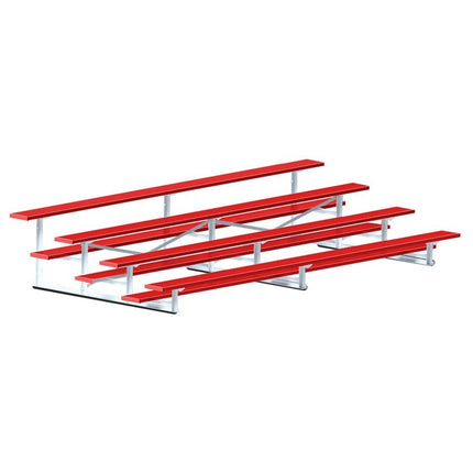 Jaypro Sports Bleacher - 15 ft. (4 Row - Single Foot Plank) - All Aluminum (Powder Coated) BLCH-4ALPC - Play and Sync