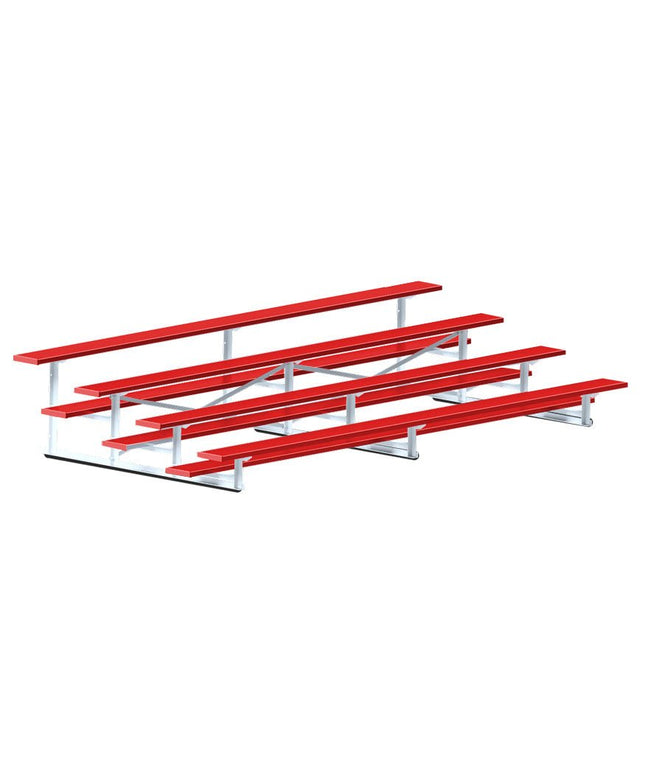 Jaypro Sports Bleacher - 15 ft. (4 Row - Single Foot Plank) - All Aluminum (Powder Coated) BLCH-4ALPC - Play and Sync