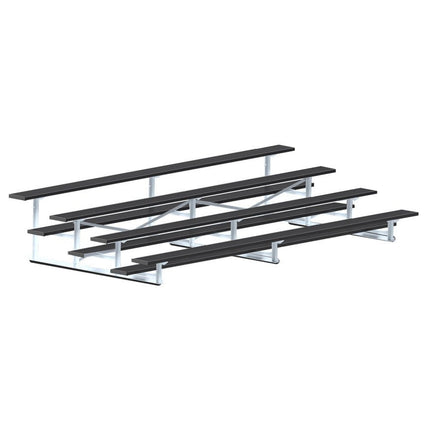 Jaypro Sports Bleacher - 15 ft. (4 Row - Single Foot Plank) - All Aluminum (Powder Coated) BLCH-4ALPC - Play and Sync