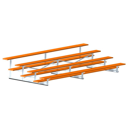 Jaypro Sports Bleacher - 15 ft. (4 Row - Single Foot Plank) - Standard, Outdoor (Powder Coated) BLCH-4PC - Play and Sync